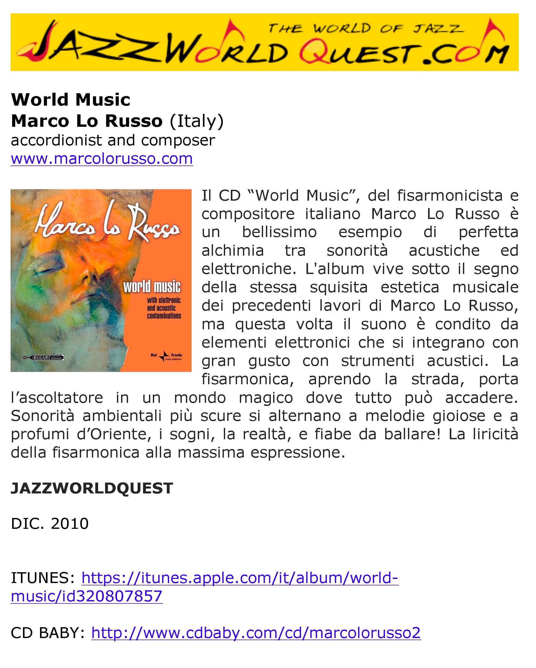JazzWorldQuest World Music by Marco Lo Russo 