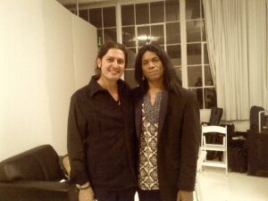 Stanley Jordan and Marco Lo Russo backstage JFA NYC USA